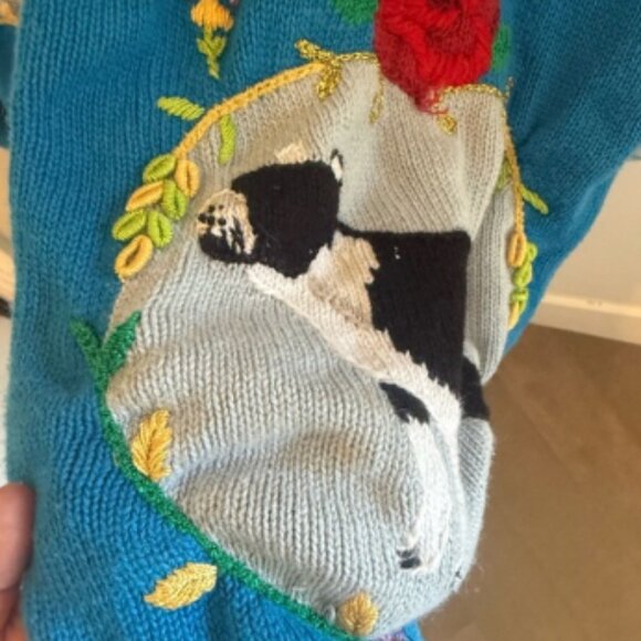 Storybook Knits Blue Boston Terrier Sweater - Picture 4 of 6